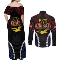 Kiribati 45th Anniversary Independence Day Couples Matching Off Shoulder Maxi Dress and Long Sleeve Button Shirt Since 1979 LT9 - Polynesian Pride