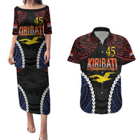 Kiribati 45th Anniversary Independence Day Couples Matching Puletasi and Hawaiian Shirt Since 1979 LT9 Black - Polynesian Pride