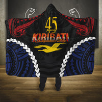 Kiribati 45th Anniversary Independence Day Hooded Blanket Since 1979 LT9 One Size Black - Polynesian Pride