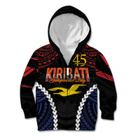 Kiribati 45th Anniversary Independence Day Kid Hoodie Since 1979 LT9 Zip Hoodie Black - Polynesian Pride