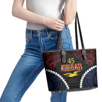 Kiribati 45th Anniversary Independence Day Leather Tote Bag Since 1979 LT9 - Polynesian Pride