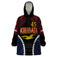 Kiribati 45th Anniversary Independence Day Wearable Blanket Hoodie Since 1979 LT9 One Size Black - Polynesian Pride