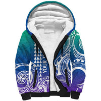 Custom King Kamehameha Day Hawaii Sherpa Hoodie Paradise of the Pacific Tribal Kakau - Gradient LT9 Unisex Gradient - Polynesian Pride