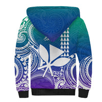 Custom King Kamehameha Day Hawaii Sherpa Hoodie Paradise of the Pacific Tribal Kakau - Gradient LT9 - Polynesian Pride