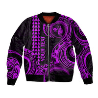 Custom King Kamehameha Day Hawaii Bomber Jacket Paradise of the Pacific Tribal Kakau - Purple LT9 Unisex Purple - Polynesian Pride
