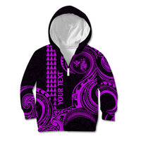 King Kamehameha Day Hawaii Kid Hoodie Paradise of the Pacific Tribal Kakau - Purple LT9 - Polynesian Pride