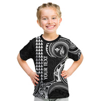 Custom King Kamehameha Day Hawaii Kid T Shirt Paradise of the Pacific Tribal Kakau - White LT9 White - Polynesian Pride