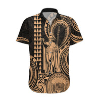 King Kamehameha Day Hawaii Hawaiian Shirt Paradise of the Pacific Tribal Kakau with Kanaka Maoli - Nude LT9 Nude - Polynesian Pride