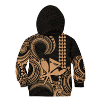 King Kamehameha Day Hawaii Kid Hoodie Paradise of the Pacific Tribal Kakau with Kanaka Maoli - Nude LT9 - Polynesian Pride