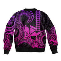 King Kamehameha Day Hawaii Bomber Jacket Paradise of the Pacific Tribal Kakau with Kanaka Maoli - Pink Gradient LT9 - Polynesian Pride