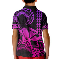 King Kamehameha Day Hawaii Kid Polo Shirt Paradise of the Pacific Tribal Kakau with Kanaka Maoli - Pink Gradient LT9 - Polynesian Pride