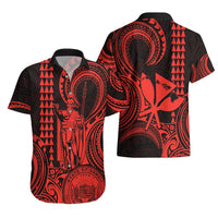 King Kamehameha Day Hawaii Hawaiian Shirt Paradise of the Pacific Tribal Kakau with Kanaka Maoli - Red LT9 - Polynesian Pride