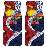 Flag of Kiribati Polynesian Pattern Car Mats Est 1979 With Tropical Flowers