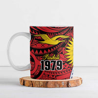 Flag of Kiribati Polynesian Pattern Ceramic Mug Est 1979 With Tropical Flowers - Polynesian Pride