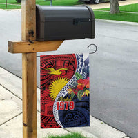 Flag of Kiribati Polynesian Pattern Garden Flag Est 1979 With Tropical Flowers