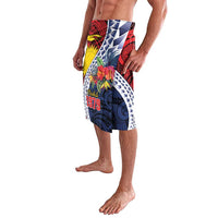 Flag of Kiribati Polynesian Pattern Lavalava Est 1979 With Tropical Flowers