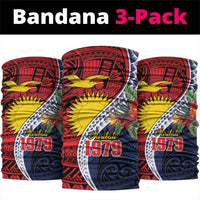 Flag of Kiribati Polynesian Pattern Neck Gaiter Est 1979 With Tropical Flowers - Polynesian Pride