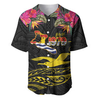 Kiribati Independence Day Personalised Baseball Jersey Gold Frigatebird with Polynesian Pattern