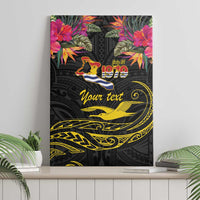 Kiribati Independence Day Personalised Canvas Wall Art Gold Frigatebird with Polynesian Pattern