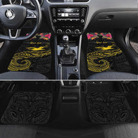 Kiribati Independence Day Personalised Car Mats Gold Frigatebird with Polynesian Pattern
