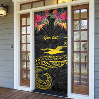 Kiribati Independence Day Personalised Door Cover Gold Frigatebird with Polynesian Pattern - Polynesian Pride