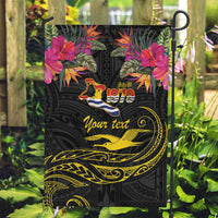 Kiribati Independence Day Personalised Garden Flag Gold Frigatebird with Polynesian Pattern