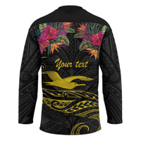 Kiribati Independence Day Personalised Hockey Jersey Gold Frigatebird with Polynesian Pattern LT9 - Polynesian Pride