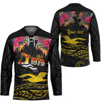 Kiribati Independence Day Personalised Hockey Jersey Gold Frigatebird with Polynesian Pattern LT9 - Polynesian Pride