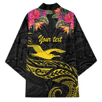 Kiribati Independence Day Personalised Kimono Gold Frigatebird with Polynesian Pattern - Polynesian Pride
