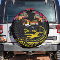 Kiribati Independence Day Personalised Spare Tire Cover Gold Frigatebird with Polynesian Pattern