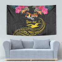 Kiribati Independence Day Personalised Tapestry Gold Frigatebird with Polynesian Pattern