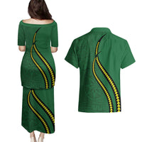 Manua Islands Polynesian Style Couples Matching Puletasi and Hawaiian Shirt LT9 - Polynesian Pride