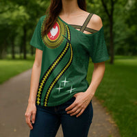 Manua Islands Polynesian Style Cross Shoulder Shirt LT9 - Polynesian Pride