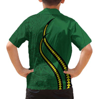 Manua Islands Polynesian Style Family Matching Off The Shoulder Long Sleeve Dress and Hawaiian Shirt