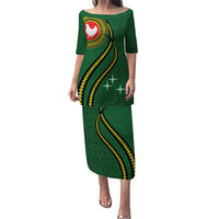 Manua Islands Polynesian Style Puletasi LT9 Long Dress Green - Polynesian Pride