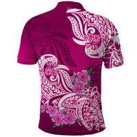Polynesian Polo Shirt Pacific Flower Mix Floral Tribal Tattoo Pink Vibe LT9 - Polynesian Pride