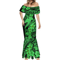 Aloha Hawaii Mermaid Dress Hammerhead Shark Tattoo Polynesian Summer - Green LT9 - Polynesian Pride