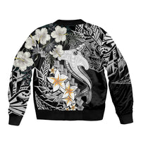 Aloha Hawaii Bomber Jacket Hammerhead Shark Tattoo Polynesian Summer - White LT9 - Polynesian Pride