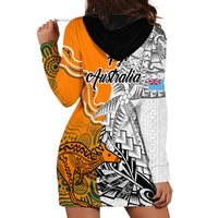Fiji Australia Rugby Hoodie Dress World Cup 2023 Polynesia Tapa Mixed Indigenous Aboriginal LT9 - Polynesian Pride