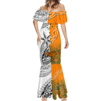Fiji Australia Rugby Mermaid Dress World Cup 2023 Polynesia Tapa Mixed Indigenous Aboriginal LT9 - Polynesian Pride