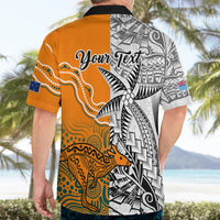 Personalised Fiji Australia Rugby Hawaiian Shirt World Cup 2023 Polynesia Tapa Mixed Indigenous Aboriginal LT9 - Polynesian Pride