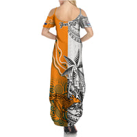 Personalised Fiji Australia Rugby Summer Maxi Dress World Cup 2023 Polynesia Tapa Mixed Indigenous Aboriginal LT9 - Polynesian Pride