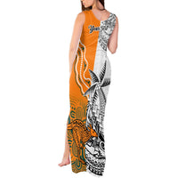 Personalised Fiji Australia Rugby Tank Maxi Dress World Cup 2023 Polynesia Tapa Mixed Indigenous Aboriginal LT9 - Polynesian Pride