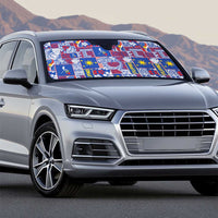 Filipino Maligayang Pasko Auto Sun Shade Pacific Patchwork Xmas Vibes - Polynesian Pride