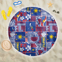 Filipino Maligayang Pasko Beach Blanket Pacific Patchwork Xmas Vibes - Polynesian Pride