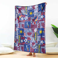 Filipino Maligayang Pasko Blanket Pacific Patchwork Xmas Vibes - Polynesian Pride