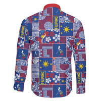 Filipino Maligayang Pasko Family Matching Off The Shoulder Long Sleeve Dress and Hawaiian Shirt Pacific Patchwork Xmas Vibes - Polynesian Pride