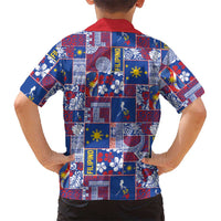 Filipino Maligayang Pasko Family Matching Off Shoulder Short Dress and Hawaiian Shirt Pacific Patchwork Xmas Vibes - Polynesian Pride