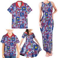 Filipino Maligayang Pasko Family Matching Tank Maxi Dress and Hawaiian Shirt Pacific Patchwork Xmas Vibes - Polynesian Pride