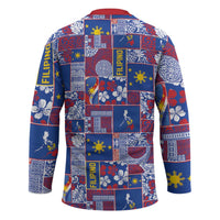 Filipino Maligayang Pasko Hockey Jersey Pacific Patchwork Xmas Vibes LT9 - Polynesian Pride
